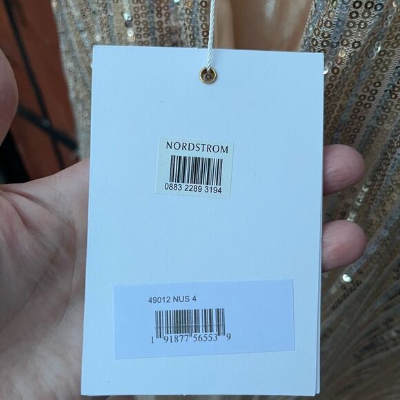 Mac Duggal Sequined Gown Style 49012 Sleeveless High Slit size 4 NWT - Picture 11 of 12